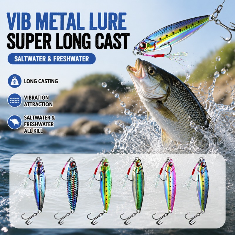Fishing Lure Blade Bait - Isca Artificial Metálica VIB Impressa em