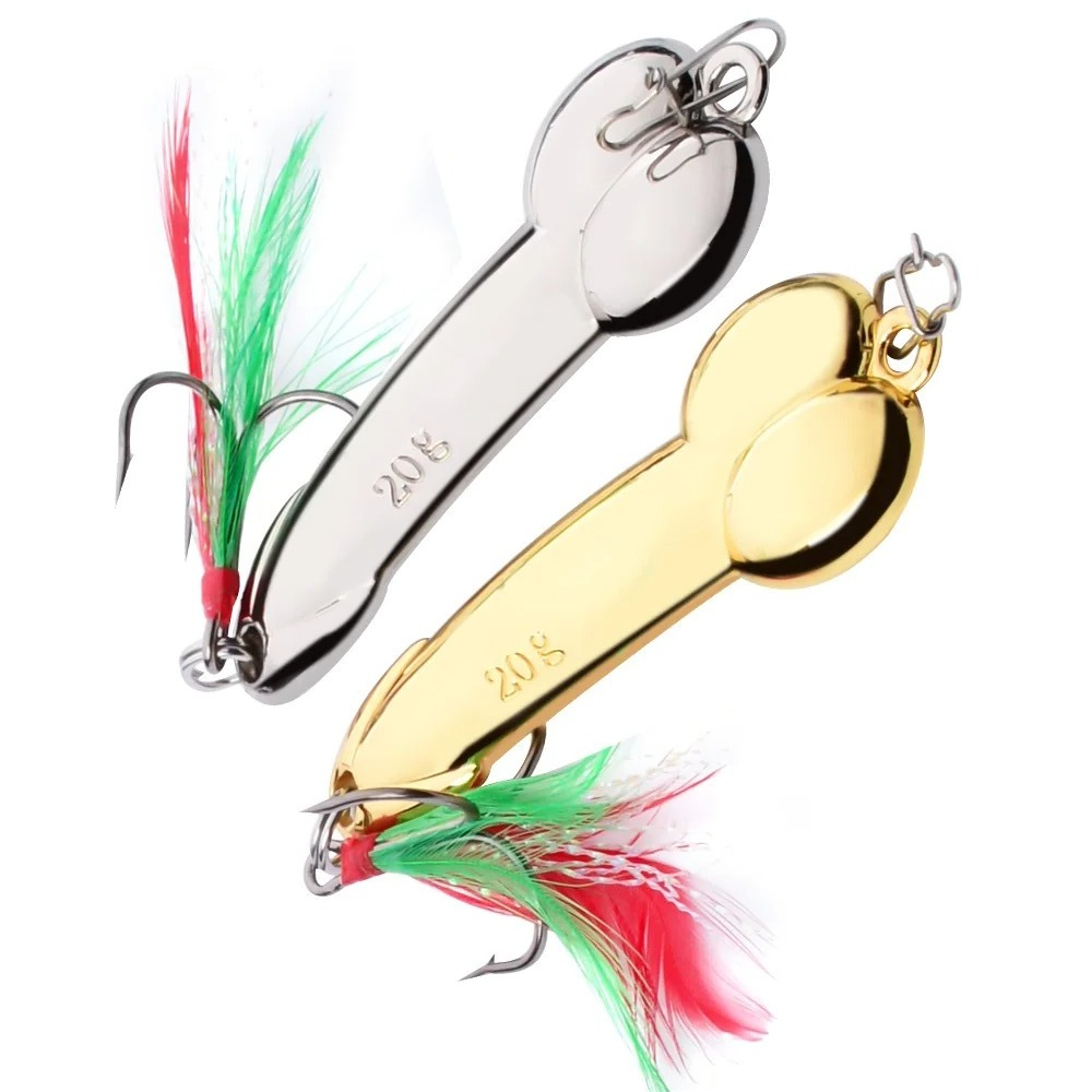 Fishing Lure Spoon - Colher de metal forma pênis iscas