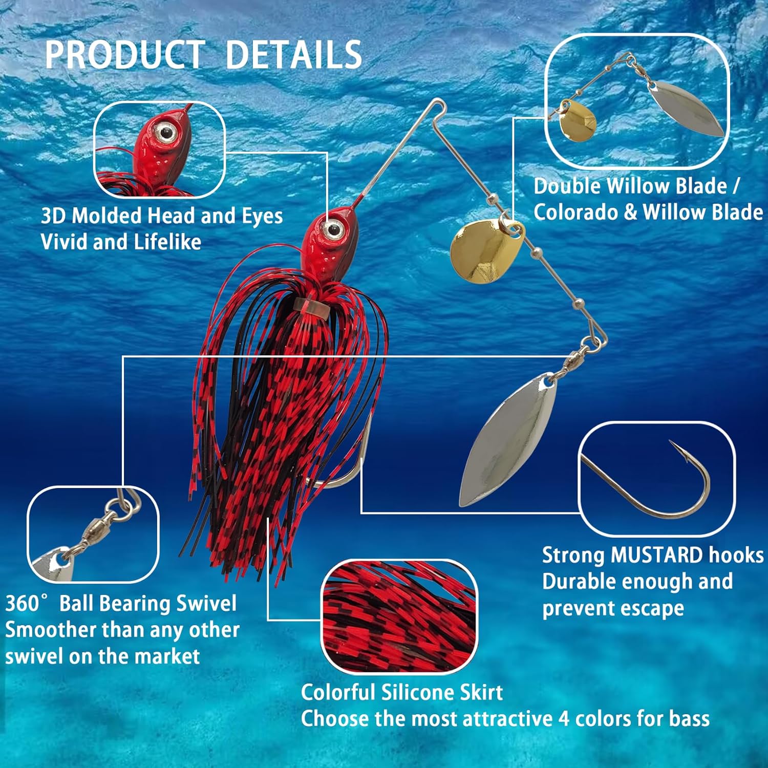 Eupheng spinner isca colher fi - Fishing Lure Spinnerbait avaliação e preço