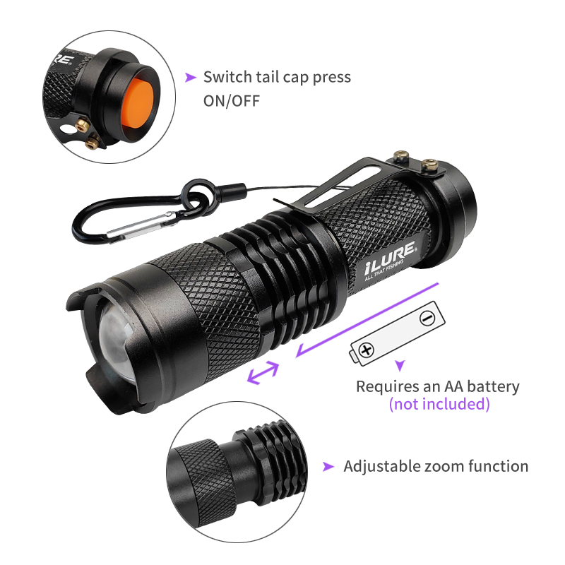 Mini lanterna uv 395nm, isca d - Fishing Lure Jig avaliação e preço