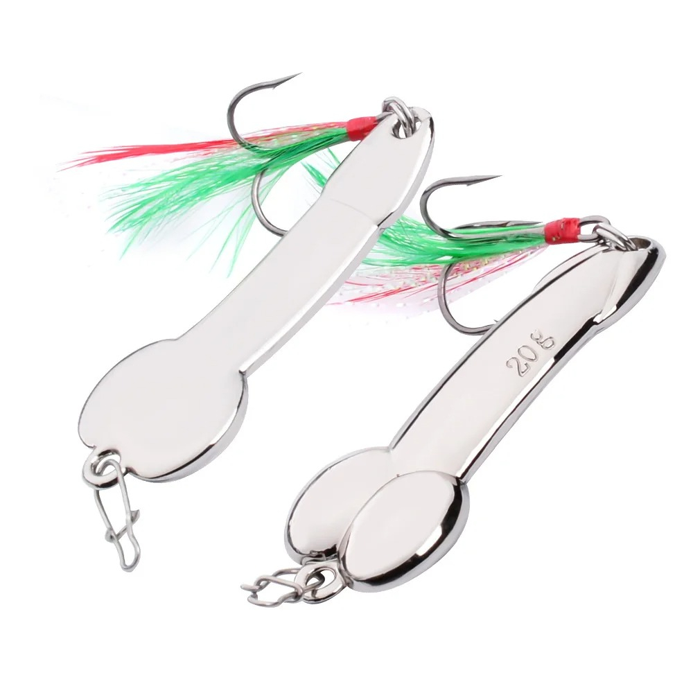 Colher de metal forma pênis is - Fishing Lure Spoon avaliação e preço