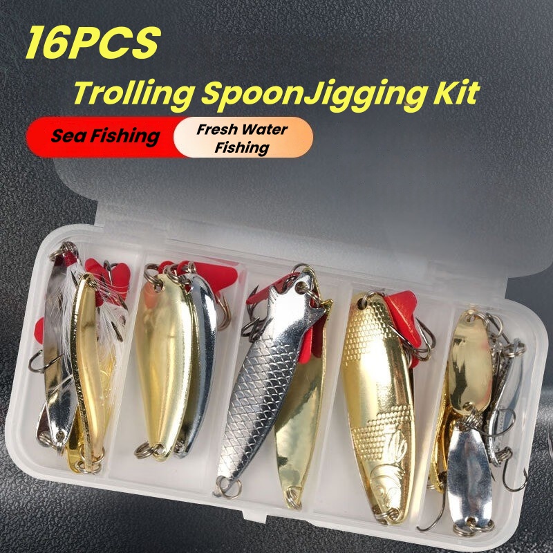 Kit de Iscas de Pesca com 16 P - Fishing Lure Spoon avaliação e preço